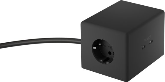 hugo! ONE Steckdosenw&uuml;rfel mit USB C 20W PD deep black - Produktansicht