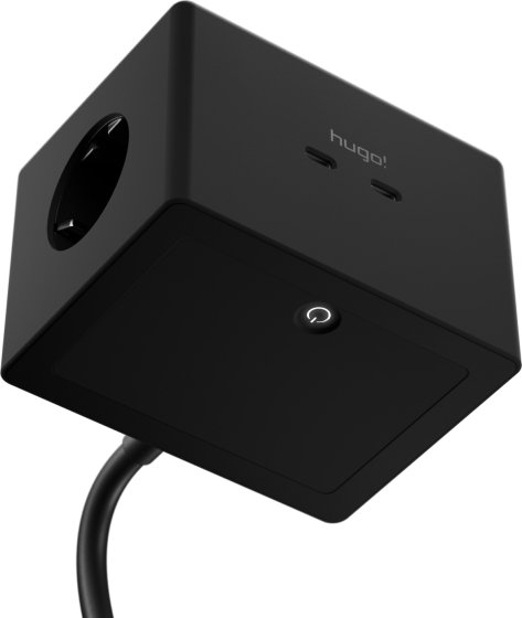 hugo! ONE Steckdosenw&uuml;rfel mit USB C 20W PD deep black - Produktansicht