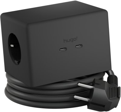 hugo! ONE Steckdosenwürfel mit USB C 20W PD deep black
