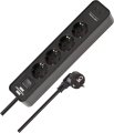 Ecolor Steckdosenleiste mit 2 USB C Ladebuchsen 4-fach schwarz 1,5m H05VV-F3G1,5 - Produktbild