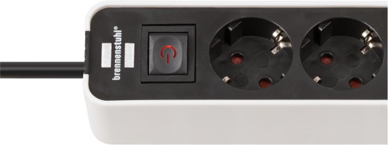 Ecolor Steckdosenleiste mit 2 USB C Ladebuchsen 4-fach weiß/schwarz 1,5m H05VV-F3G1,5 - Produktansicht