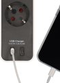 Ecolor Steckdosenleiste mit 2 USB C Ladebuchsen 4-fach weiß/schwarz 1,5m H05VV-F3G1,5 - Produktansicht