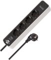 Ecolor Steckdosenleiste mit 2 USB C Ladebuchsen 4-fach weiß/schwarz 1,5m H05VV-F3G1,5 - Produktbild