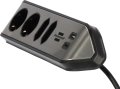 brennenstuhl®estilo Ecksteckdosenleiste 4-fach mit USB A und USB C PD 30W silber/schwarz - Produktansicht