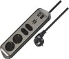 brennenstuhl&reg;estilo Ecksteckdosenleiste 4-fach mit USB A und USB C PD 30W silber/schwarz