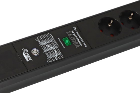 brennenstuhl®Connect Premium-Line WiFi 26.000A Überspannungsschutz-Steckdosenleiste 6-fach schwarz 1,8 m H05VV-F3G1,5 - Smarter Überspannungsschutz