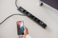 &Uuml;berspannungsschutz-Steckdosenleiste 6-fach 13.500 A mit 1x USB C PD 20W, 1x USB A 20W, 2m H05VV-F 3G1,5 schwarz - Anwendungsbild