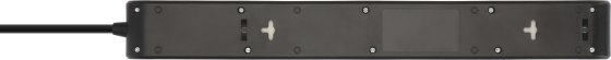 &Uuml;berspannungsschutz-Steckdosenleiste 6-fach 13.500 A mit 1x USB C PD 20W, 1x USB A 20W, 2m H05VV-F 3G1,5 schwarz/anthrazit - Produktansicht