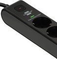Überspannungsschutz-Steckdosenleiste 6-fach 13.500 A mit 1x USB C PD 20W, 1x USB A 20W, 2m H05VV-F 3G1,5 schwarz/anthrazit - Produktansicht