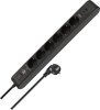 &Uuml;berspannungsschutz-Steckdosenleiste 6-fach 13.500 A mit 1x USB C PD 20W, 1x USB A 20W, 2m H05VV-F 3G1,5 schwarz/anthrazit