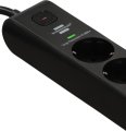 &Uuml;berspannungsschutz-Steckdosenleiste 6-fach 45.000 A mit 2x USB C PD 36W, 1x USB A 36W, 2m H05VV-F 3G1,5 schwarz - Produktansicht