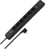 &Uuml;berspannungsschutz-Steckdosenleiste 6-fach 45.000 A mit 2x USB C PD 36W, 1x USB A 36W, 2m H05VV-F 3G1,5 schwarz