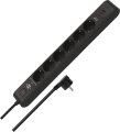 &Uuml;berspannungsschutz-Steckdosenleiste 6-fach 45.000 A mit 2x USB C PD 36W, 1x USB A 36W, 2m H05VV-F 3G1,5 schwarz - Produktbild