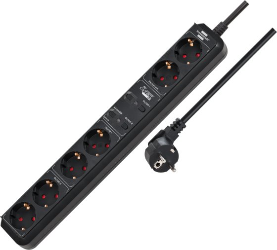 brennenstuhl®Connect Eco-Line WiFi Steckdosenleiste 6-fach 1,5m H05VV-F3G1,5 schwarz - Produktbild