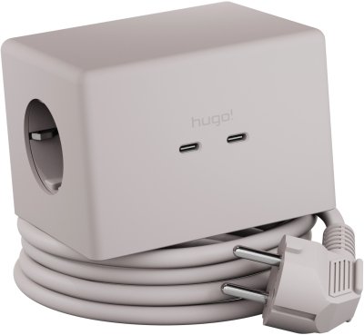 hugo! ONE Steckdosenwürfel mit USB C 20W PD cream white