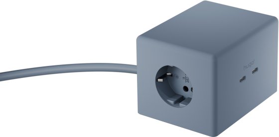 hugo! ONE Steckdosenwürfel mit USB C 20W PD ice blue - Produktansicht