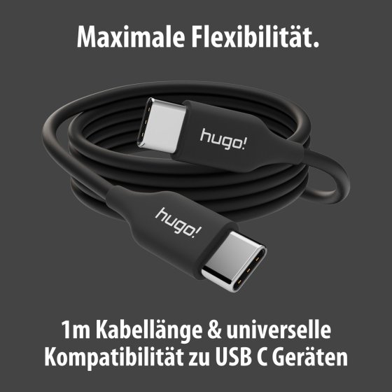 hugo! CABLE Ladekabel USB C 60W 1m deep black - Anwendungsbild