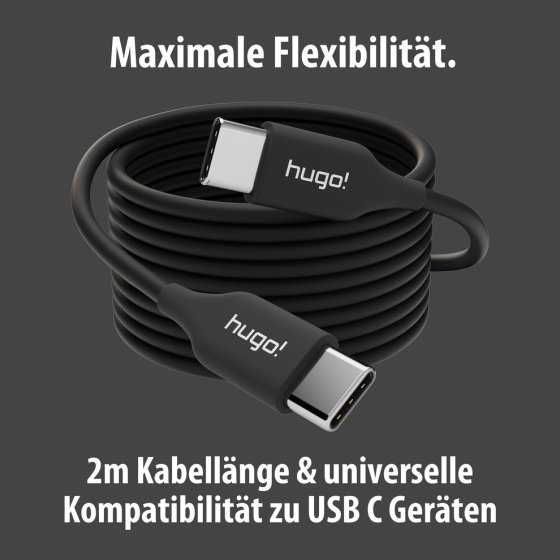 hugo! CABLE Ladekabel USB C 100W 2m deep black - Anwendungsbild