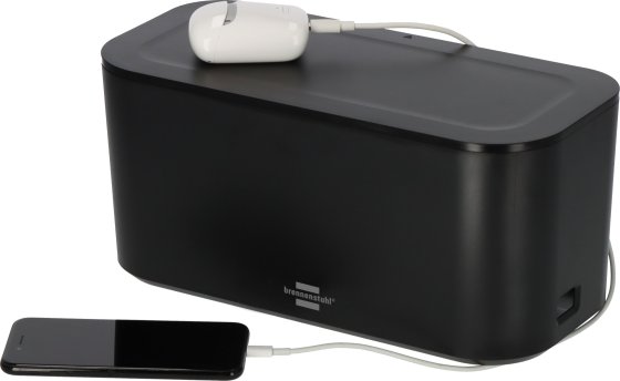 Kabelbox für Steckdosenleisten schwarz - Produktansicht