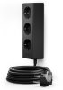 hugo! MAGNETIC Steckdosenleiste 3-fach mit magnetischer Unterseite, deep black