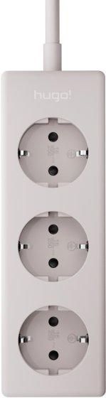 hugo! MAGNETIC Steckdosenleiste 3-fach mit magnetischer Unterseite, cream white - Produktansicht