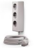 hugo! MAGNETIC Steckdosenleiste 3-fach mit magnetischer Unterseite, cream white