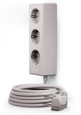 hugo! MAGNETIC Steckdosenleiste 3-fach mit magnetischer Unterseite, cream white