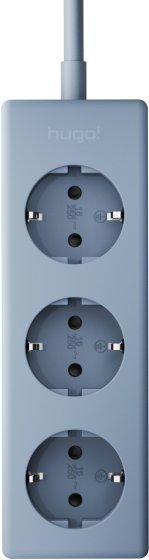 hugo! MAGNETIC Steckdosenleiste 3-fach mit magnetischer Unterseite, ice blue - Produktansicht