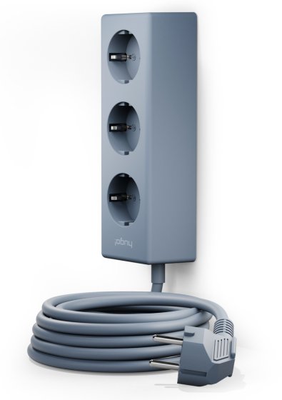 hugo! MAGNETIC Steckdosenleiste 3-fach mit magnetischer Unterseite, ice blue - Produktbild