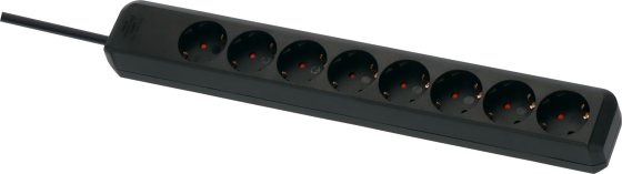 Eco-Line Steckdosenleiste 8-fach schwarz 5m H05VV-F 3G1,5 - Produktansicht