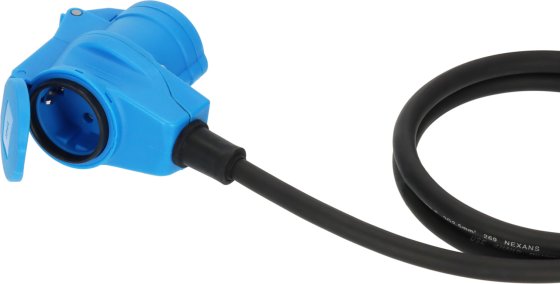 Camping CEE Verl&auml;ngerungskabel IP44 10m schwarz H07RN-F 3G2,5 CEE-Stecker, Winkelkupplung 230V/16A - Produktansicht
