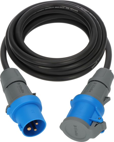 Camping CEE Verl&auml;ngerungskabel IP44 5m H07RN-F 3G2,5 schwarz CEE 230V/16A Stecker und Kupplung - Produktbild