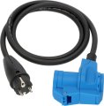 Camping Adapterkabel IP44 1,5m schwarz H07RN-F 3G2,5 Schutzkontakt-Stecker, Winkelkupplung CEE 230V/16A - Produktbild