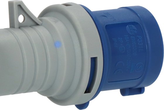 Camping CEE Verl&auml;ngerungskabel IP44 1,5m orange H07RN-F 3G2,5 CEE-Stecker, Winkelkupplung 230V/16A - Produktansicht