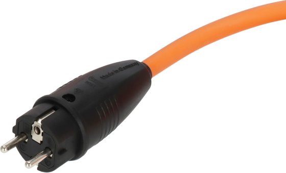 Camping IP44 1,5m orange H07RN-F 3G2,5 Schutzkontakt-Stecker, Winkelkupplung CEE 230V/16A - Produktansicht
