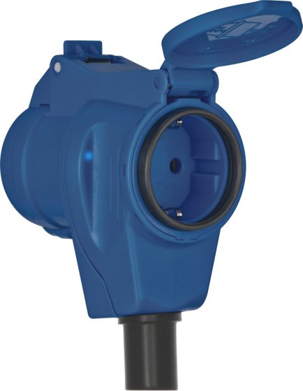 Camping Adapterkabel IP44 1,5m orange H07RN-F 3G2,5 Schutzkontakt-Stecker, Winkelkupplung CEE 230V/16A - Produktansicht