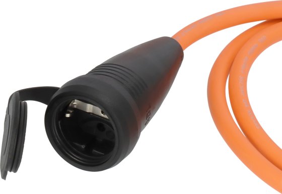 Camping Adapterkabel IP44 1,5m orange H07RN-F 3G2,5 Schutzkontakt-Kupplung, CEE-Stecker 230V/16A - Produktansicht