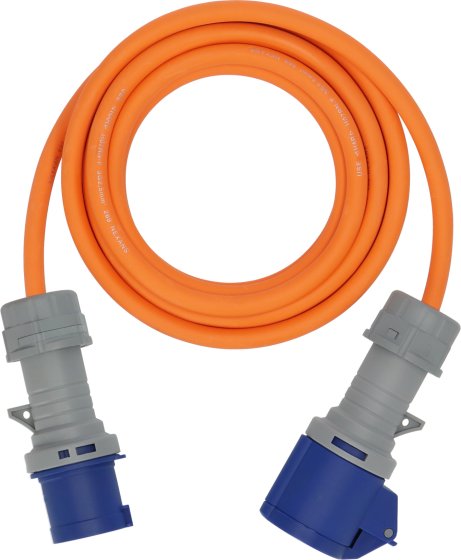 Camping CEE Verl&auml;ngerungskabel IP44 5m H07RN-F 3G2,5 orange CEE 230V/16A Stecker und Kupplung - Produktbild