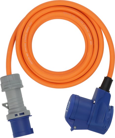 Camping CEE Verl&auml;ngerungskabel IP44 3m orange H07RN-F 3G2,5 CEE-Stecker, Winkelkupplung 230V/16A - Produktbild