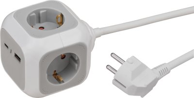 ALEA-Power USB-Charger Steckdosenw&uuml;rfel 4-fach, 1,4m&nbsp;H05VV-F 3G1,5