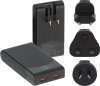 USB C Reiseladeger&auml;t weltweit mit 2x USB C 65W PD, schwarz