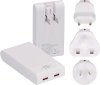 USB C Reiseladeger&auml;t weltweit mit 2x USB C 65W PD, wei&szlig;