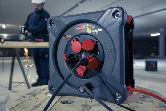 Professional Baustellen-Kabeltrommel KA 5210 5 IP44, 50m H07BQ-F 3G2,5 - Anwendungsbild