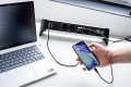 Alu-Office-Line Steckdosenleiste mit USB C PD-Ladefunktion 4-fach 1,8m H05VV-F 3G1,5 - Anwendungsbild