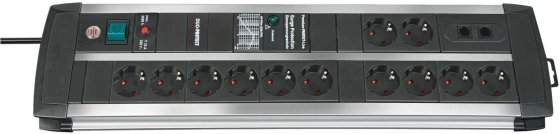 Premium-Protect-Line 120.000A &Uuml;berspannungsschutz-Steckdosenleiste 12-fach DUO 3m H05VV-F 3G1,5 - 