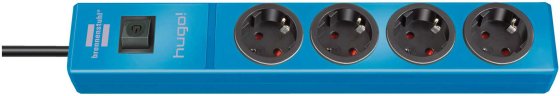 hugo! Steckdosenleiste 4-fach blau 2m H05VV-F 3G1,5 - 