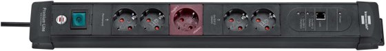 Premium-Web-Line Internet-Steckdosenleiste 5-fach schwarz 3m H05VV-F 3G1,5 1xMaster 2xSlave 2xPermanent - 