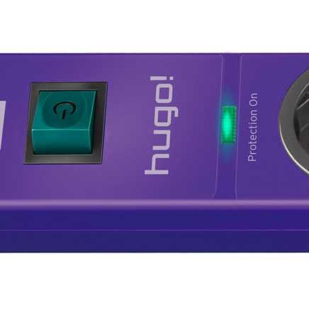 hugo! 19.500A &Uuml;berspannungsschutz-Steckdosenleiste 4-fach violett 2m H05VV-F 3G1,5 - 