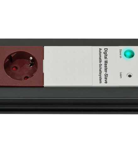 Premium-Line 30.000A &Uuml;berspannungsschutz-Automatiksteckdosenleiste 7-fach schwarz/lichtgrau 3m H05VV-F 3G1,5 1xMaster 2xSlave 4xPermanent - 