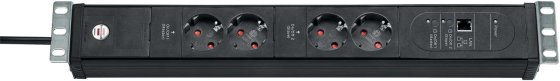 Premium-Web-Line Internet-Steckdosenleiste 4-fach schwarz 3m H05VV-F 3G1,5 2xMaster 2xSlave - 